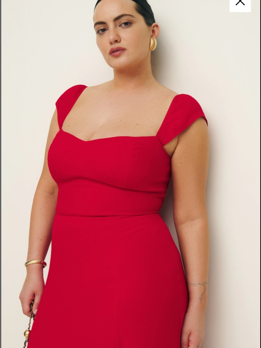 Reformation Bryson Dress Es Red - Size 14